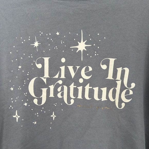 Spiritual Gangster live in gratitude blue pullover sweatshirt sz Small - Picture 3 of 6